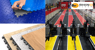 Interlocking PVC floor tiles